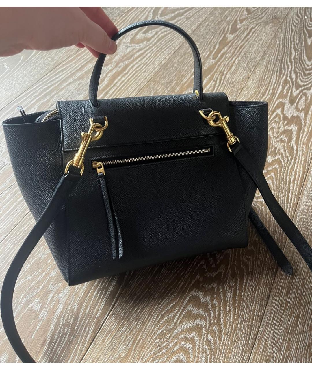 CELINE Черная кожаная сумка через плечо, фото 3