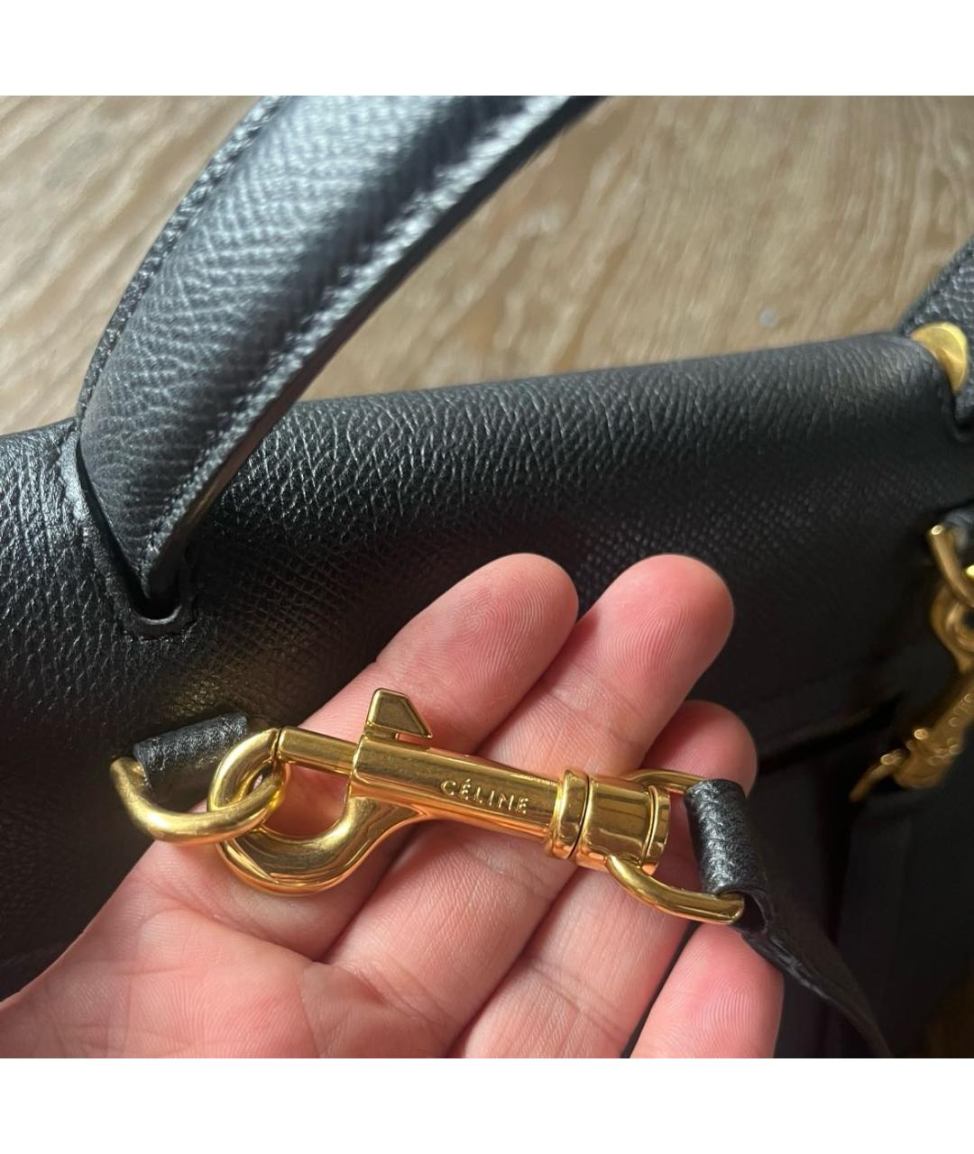 CELINE Черная кожаная сумка через плечо, фото 7