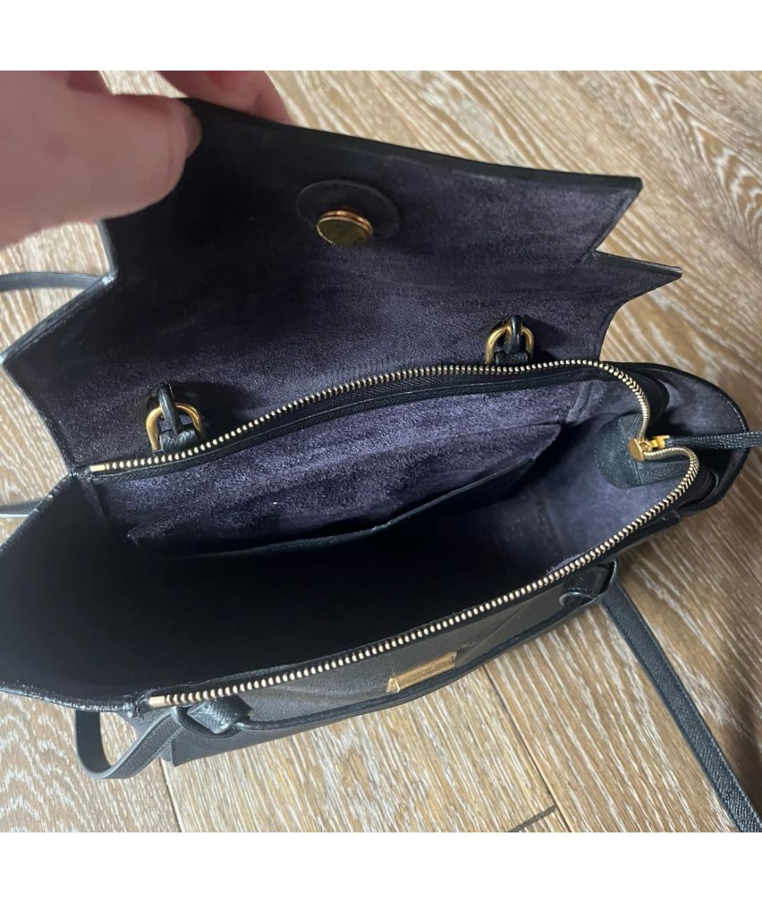 CELINE Черная кожаная сумка через плечо, фото 4