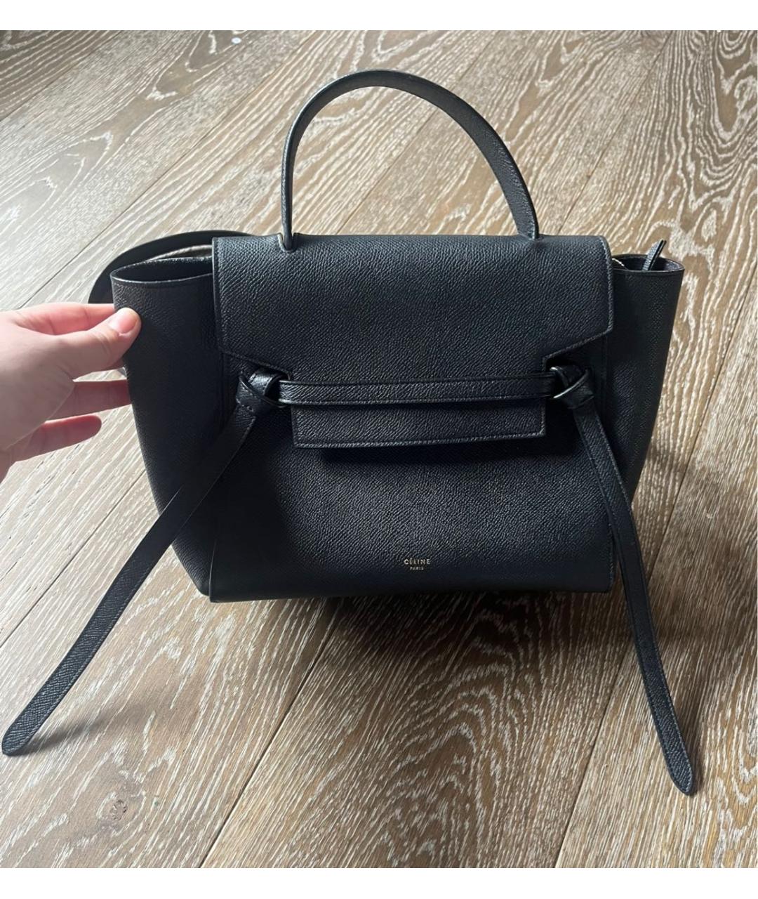 CELINE Черная кожаная сумка через плечо, фото 8