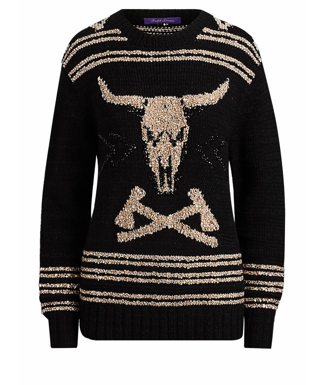 RALPH LAUREN PURPLE LABEL Черный кашемировый джемпер / свитер, фото 1