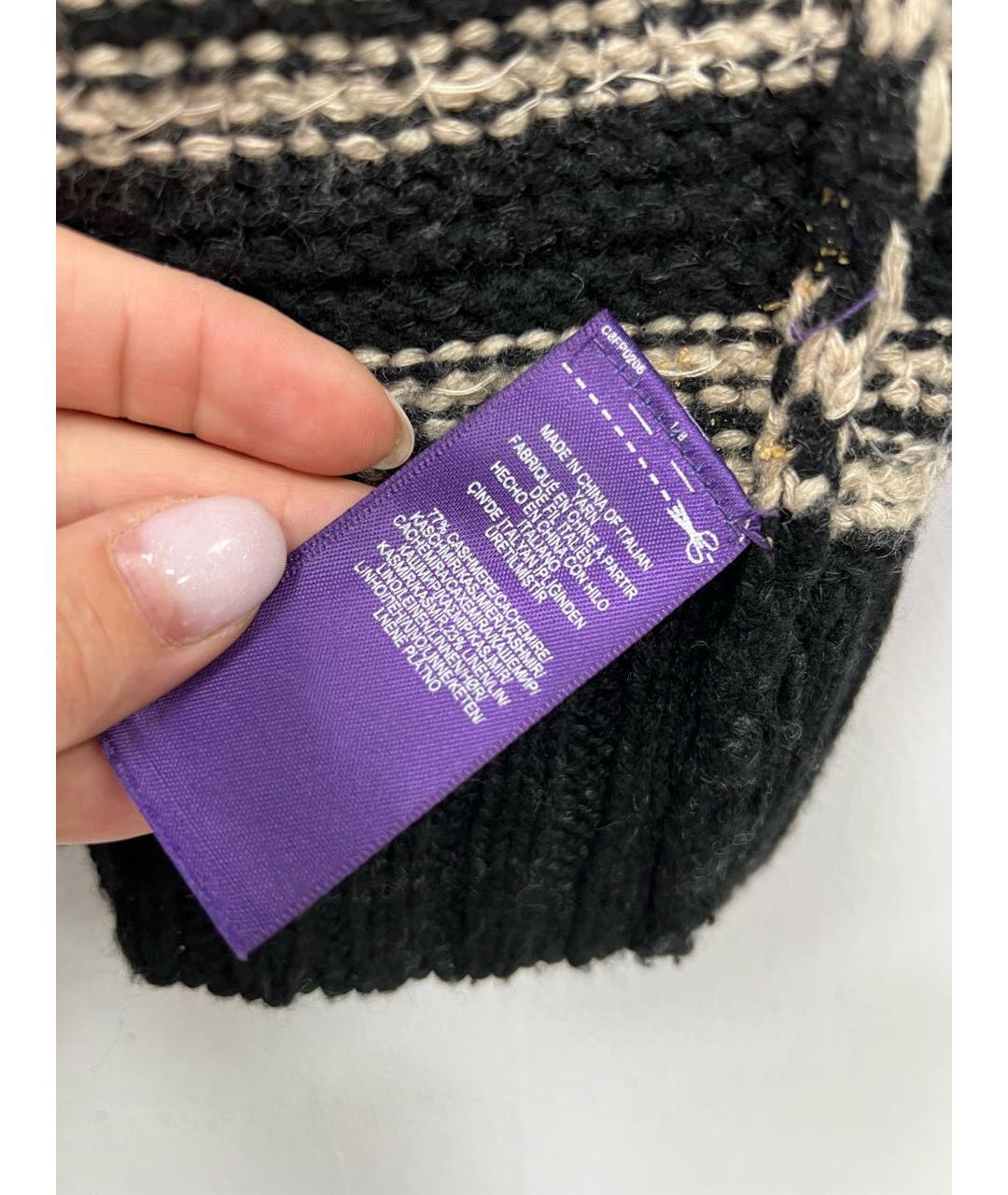 RALPH LAUREN PURPLE LABEL Черный кашемировый джемпер / свитер, фото 5