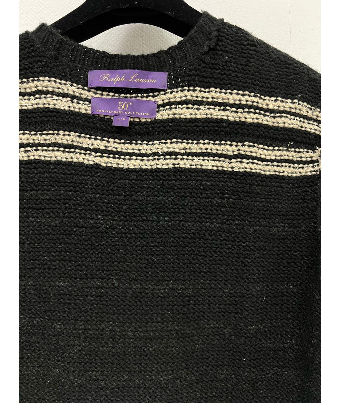 RALPH LAUREN PURPLE LABEL Черный кашемировый джемпер / свитер, фото 4