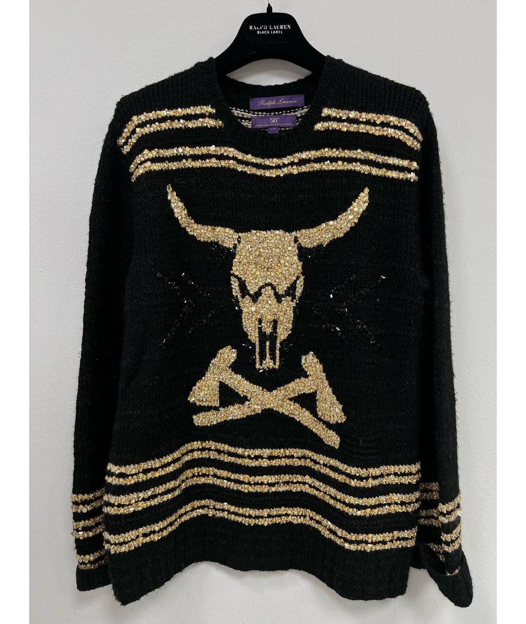 RALPH LAUREN PURPLE LABEL Черный кашемировый джемпер / свитер, фото 6