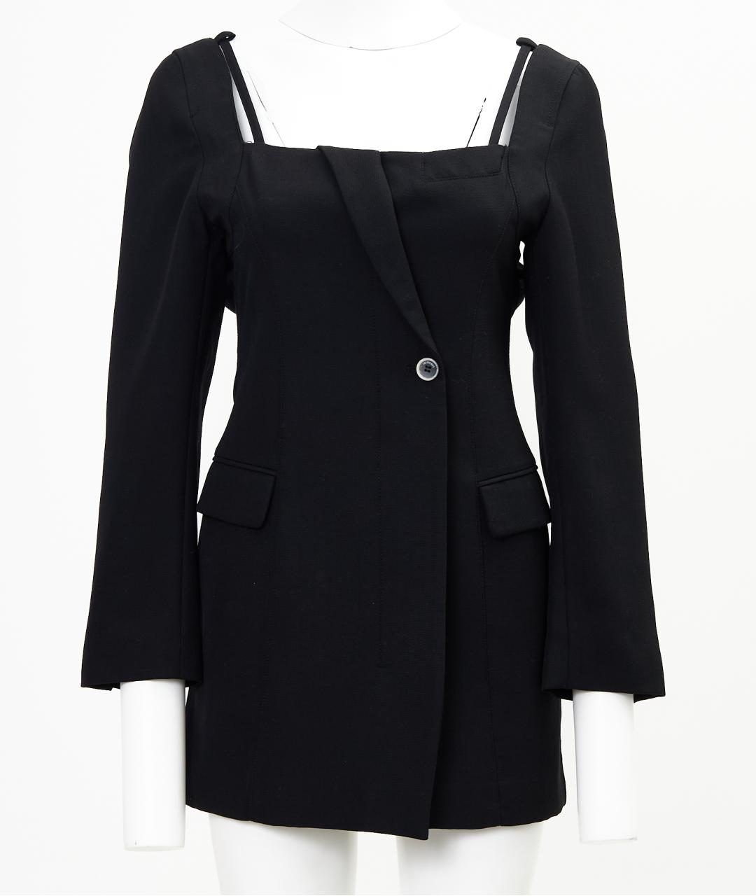 JACQUEMUS Черное шерстяное повседневное платье, фото 7