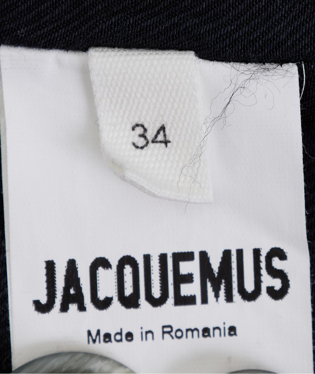 JACQUEMUS Черное шерстяное повседневное платье, фото 4