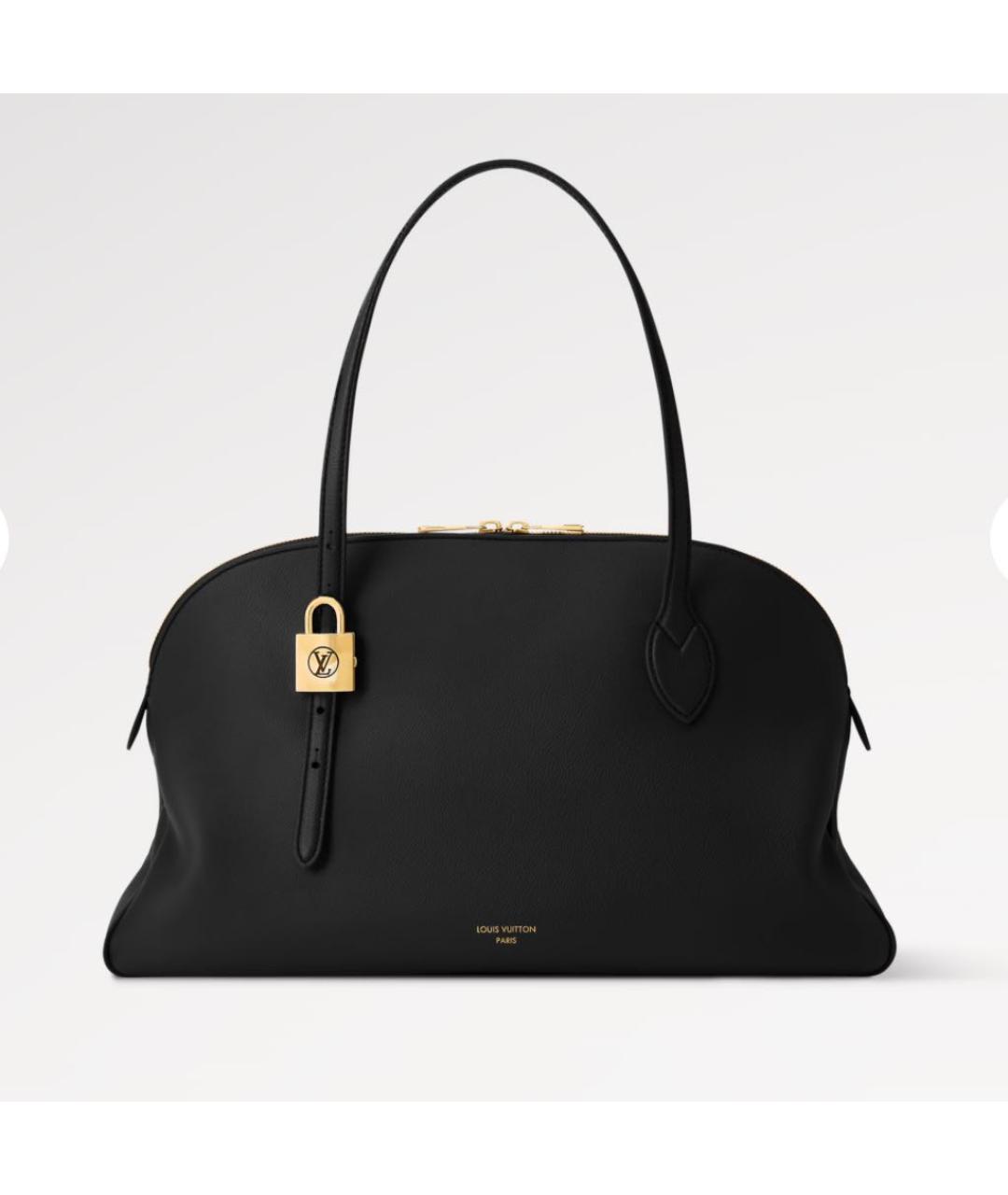 LOUIS VUITTON Черная кожаная сумка тоут, фото 5