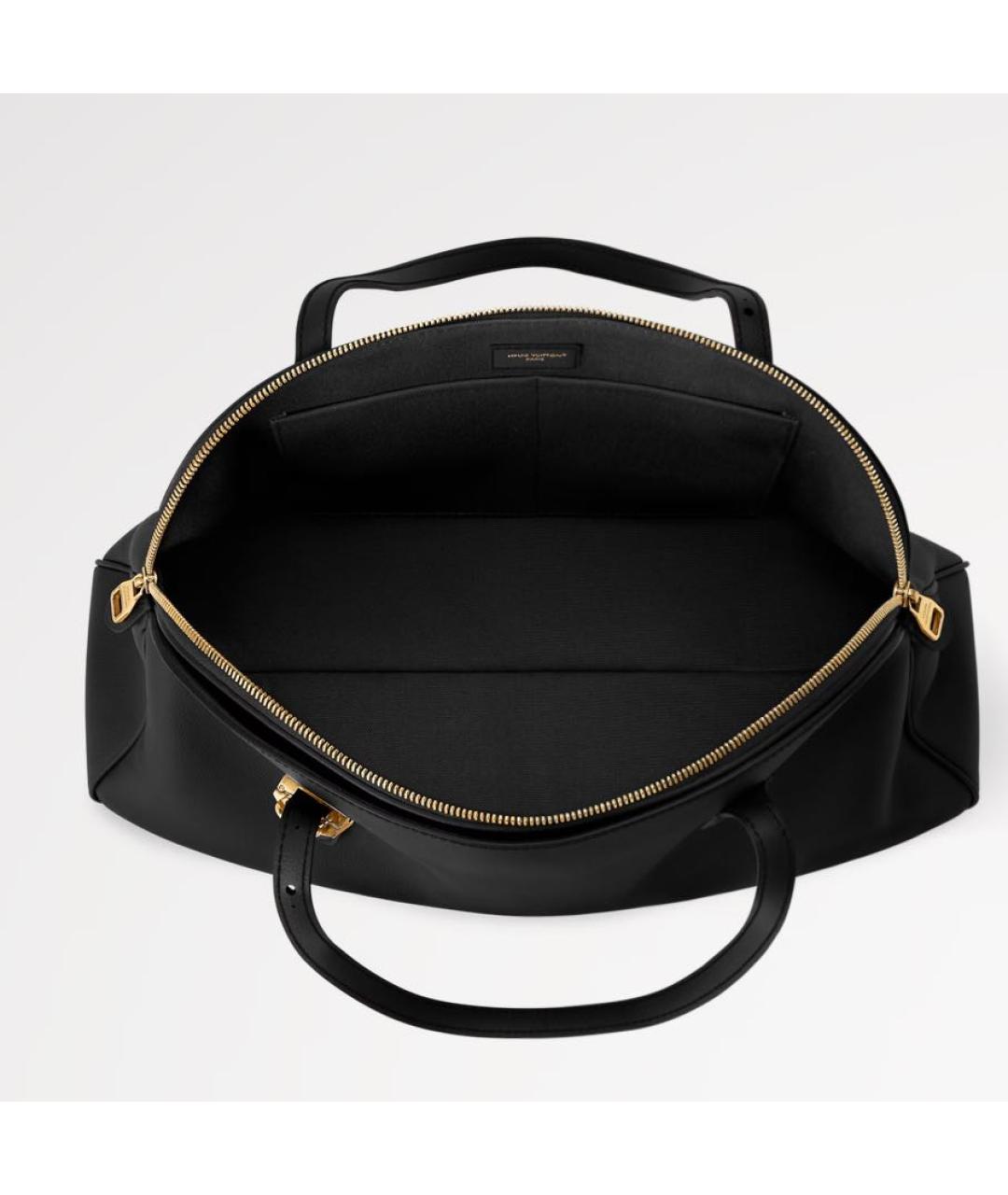 LOUIS VUITTON Черная кожаная сумка тоут, фото 3