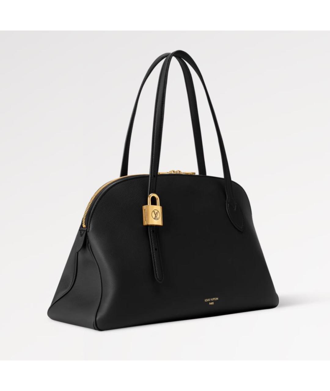 LOUIS VUITTON Черная кожаная сумка тоут, фото 4