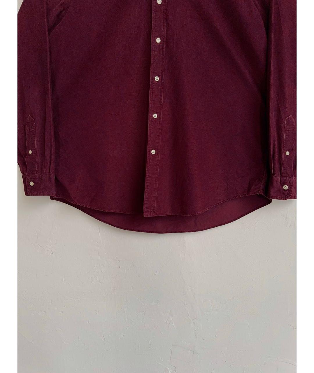 RALPH LAUREN Бордовая хлопковая кэжуал рубашка, фото 8