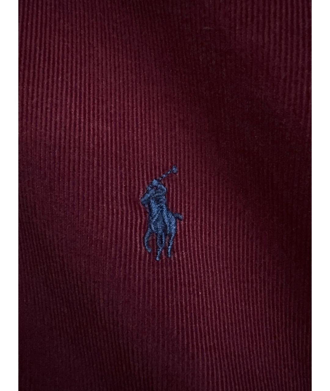 RALPH LAUREN Бордовая хлопковая кэжуал рубашка, фото 5