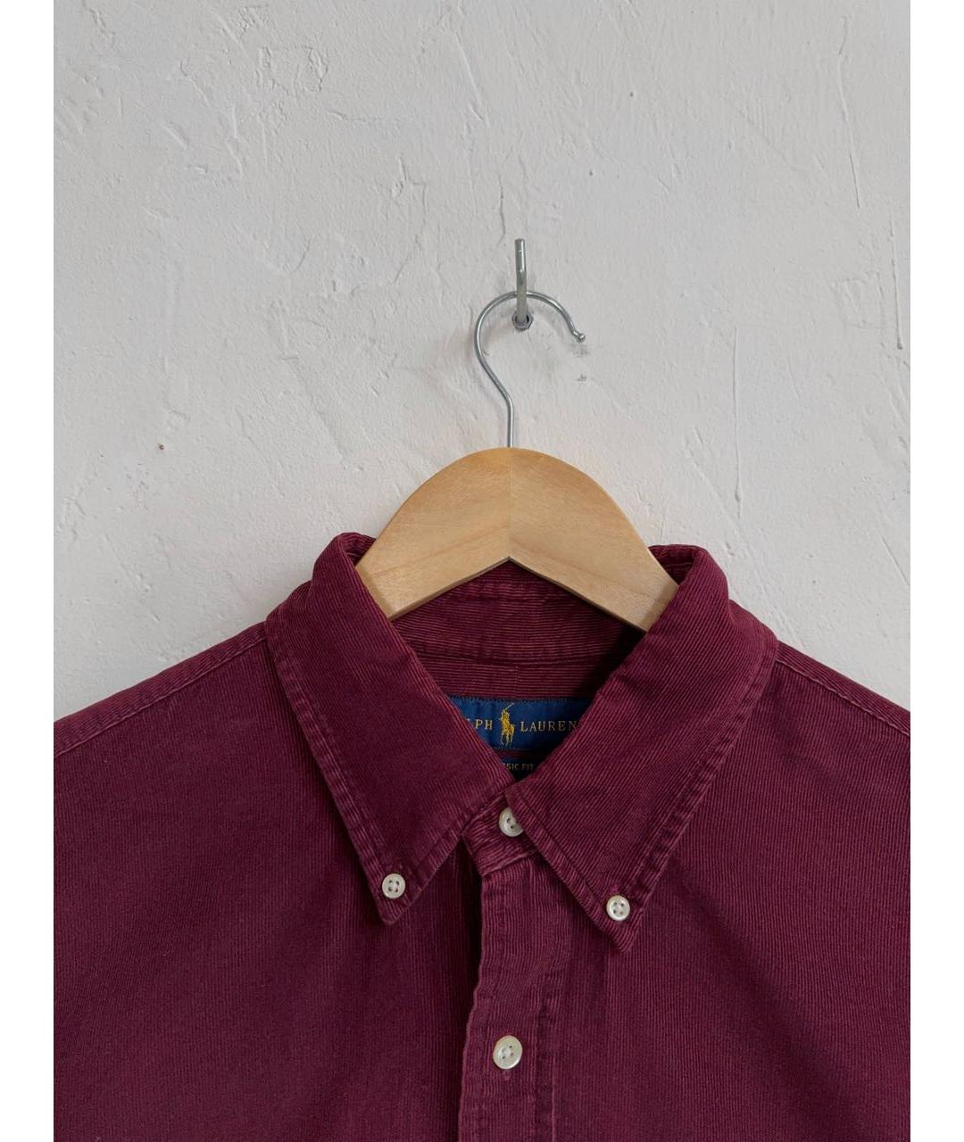 RALPH LAUREN Бордовая хлопковая кэжуал рубашка, фото 6