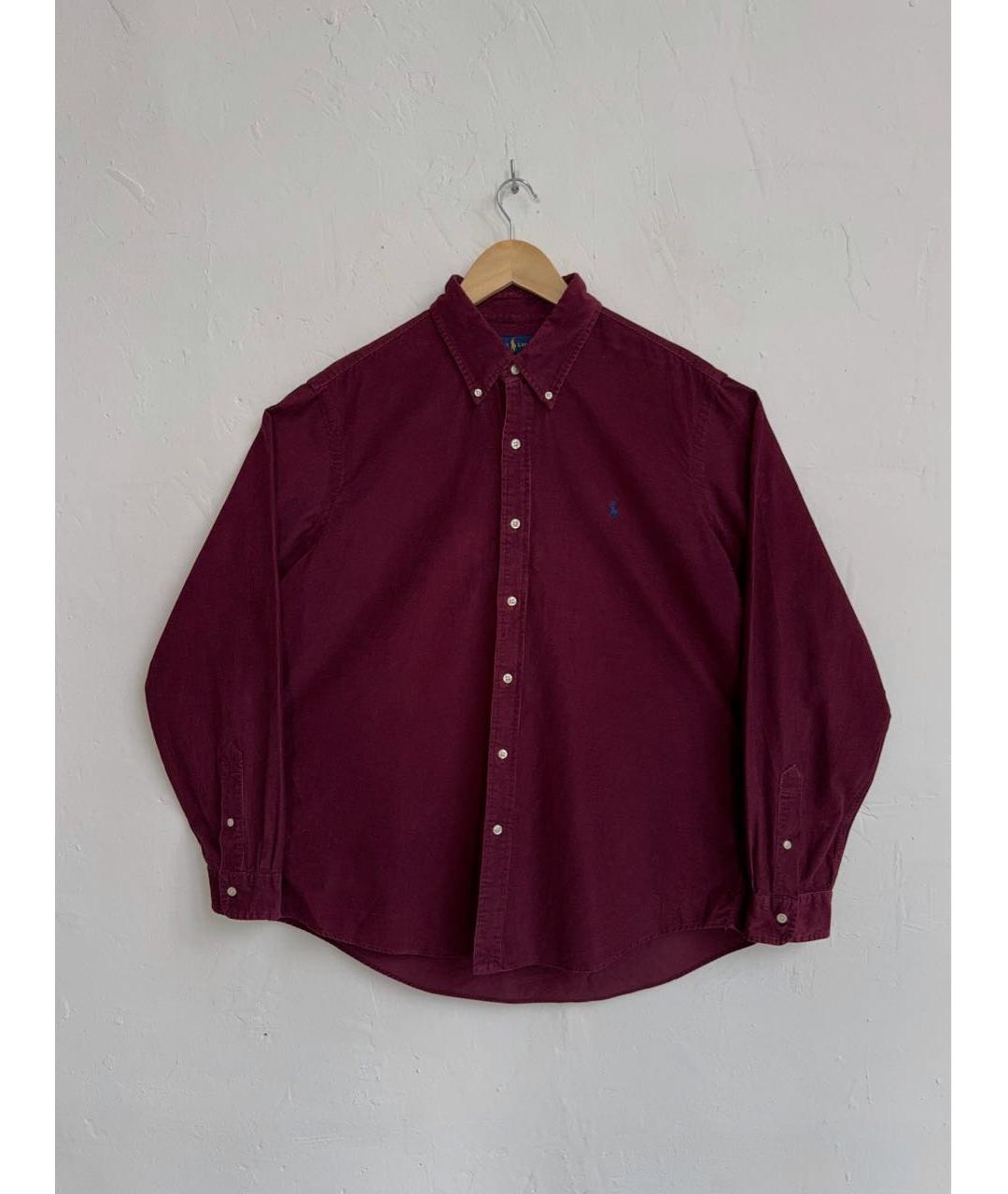 RALPH LAUREN Бордовая хлопковая кэжуал рубашка, фото 9