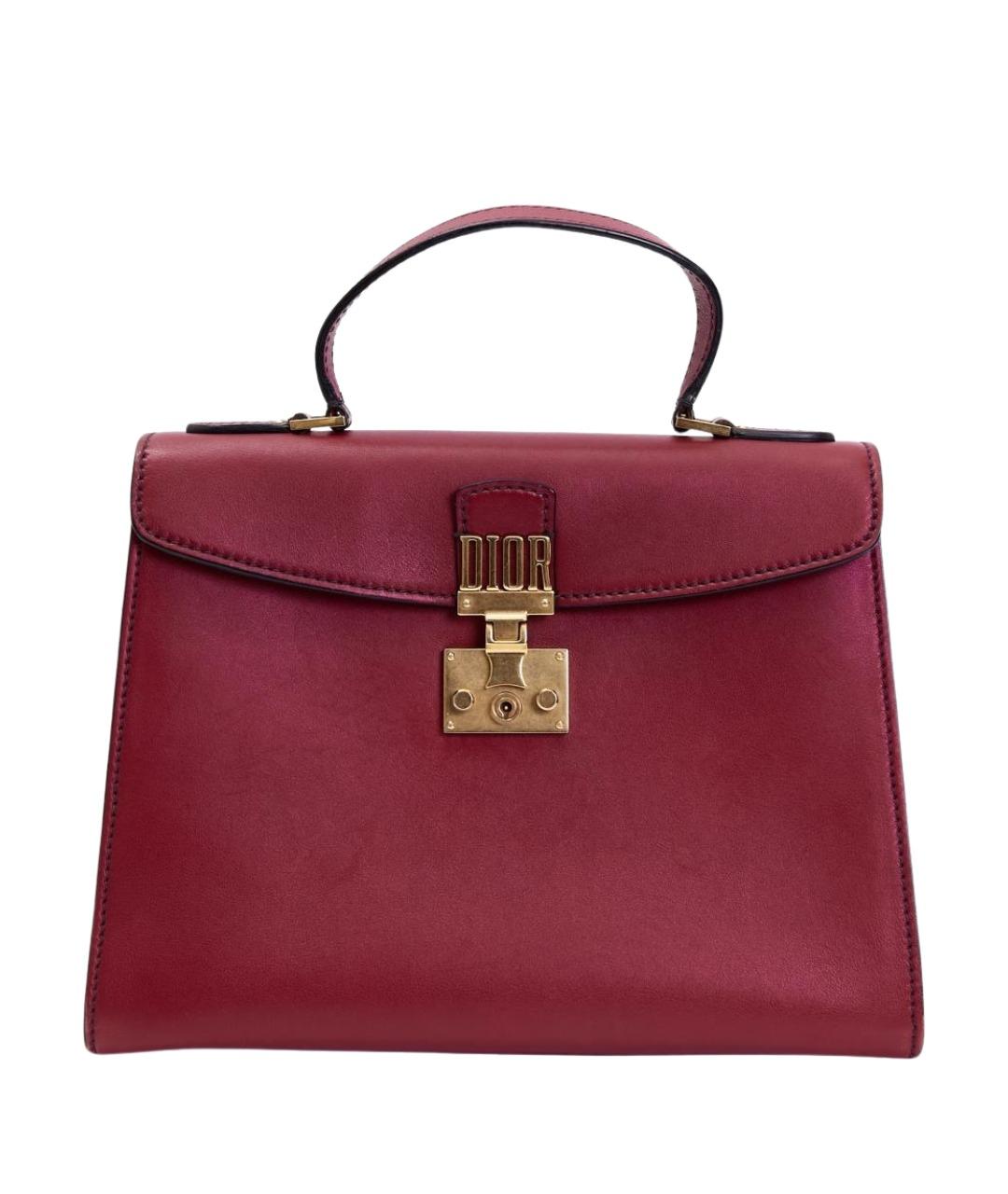 CHRISTIAN DIOR Бордовая кожаная сумка через плечо, фото 1
