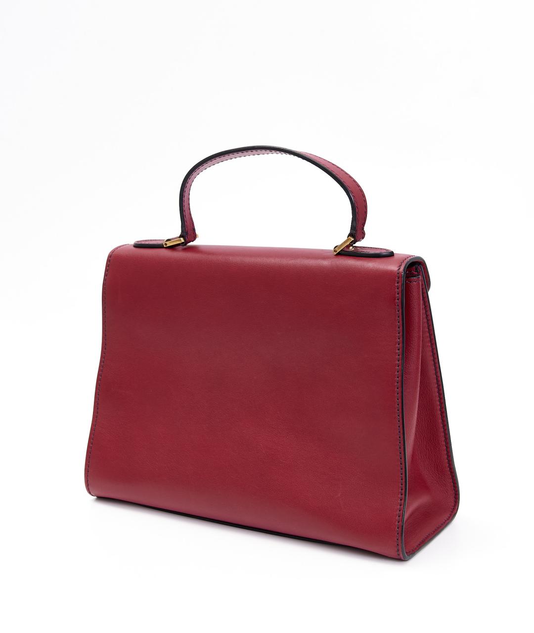 CHRISTIAN DIOR Бордовая кожаная сумка через плечо, фото 3