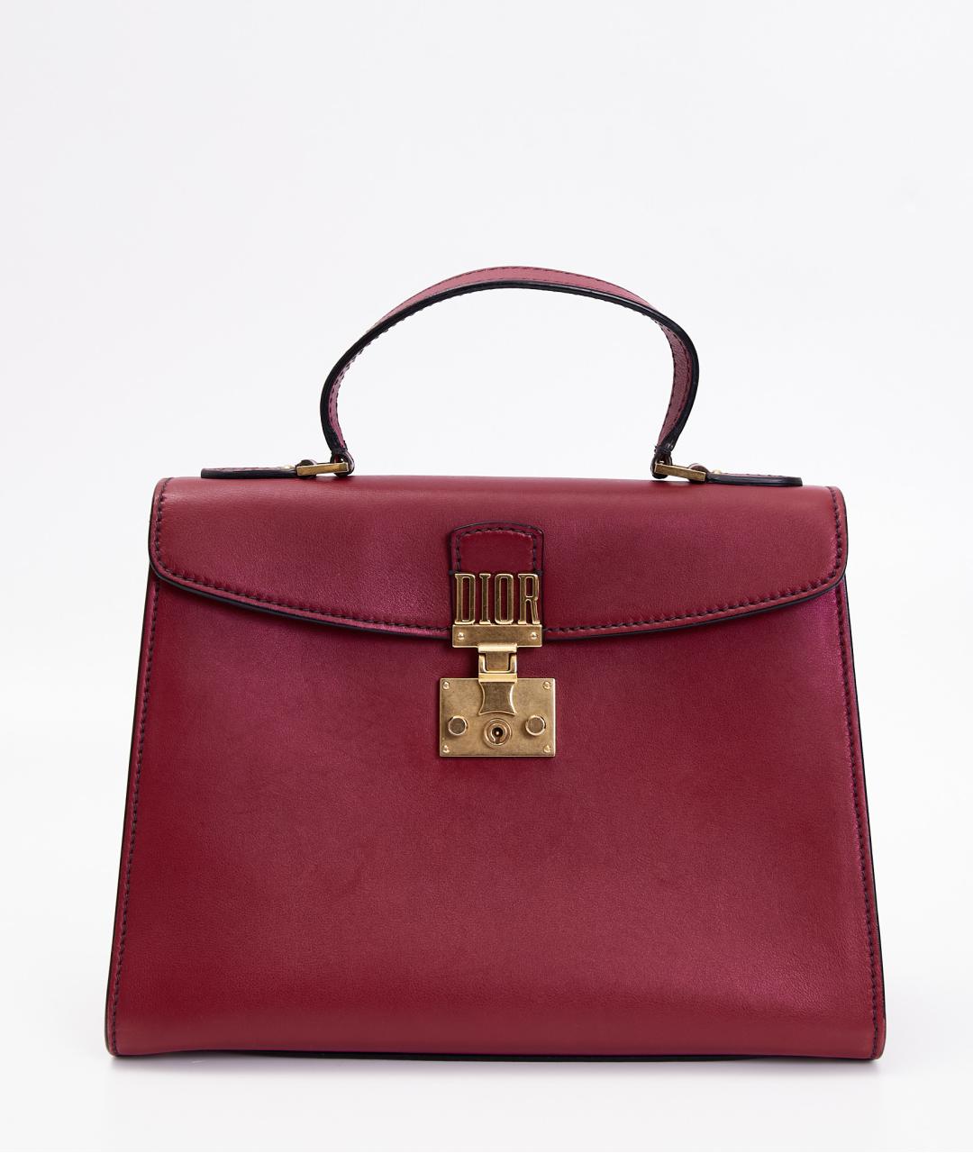 CHRISTIAN DIOR Бордовая кожаная сумка через плечо, фото 9