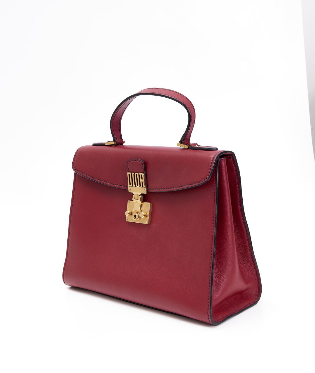 CHRISTIAN DIOR Бордовая кожаная сумка через плечо, фото 2