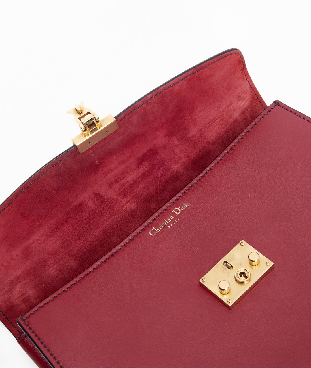CHRISTIAN DIOR Бордовая кожаная сумка через плечо, фото 6
