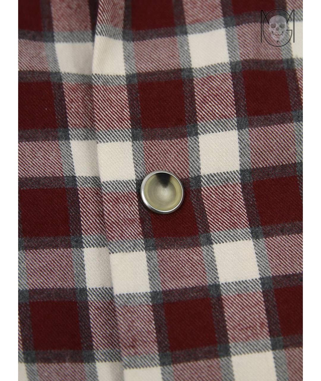 KITON Бордовая хлопковая классическая рубашка, фото 7