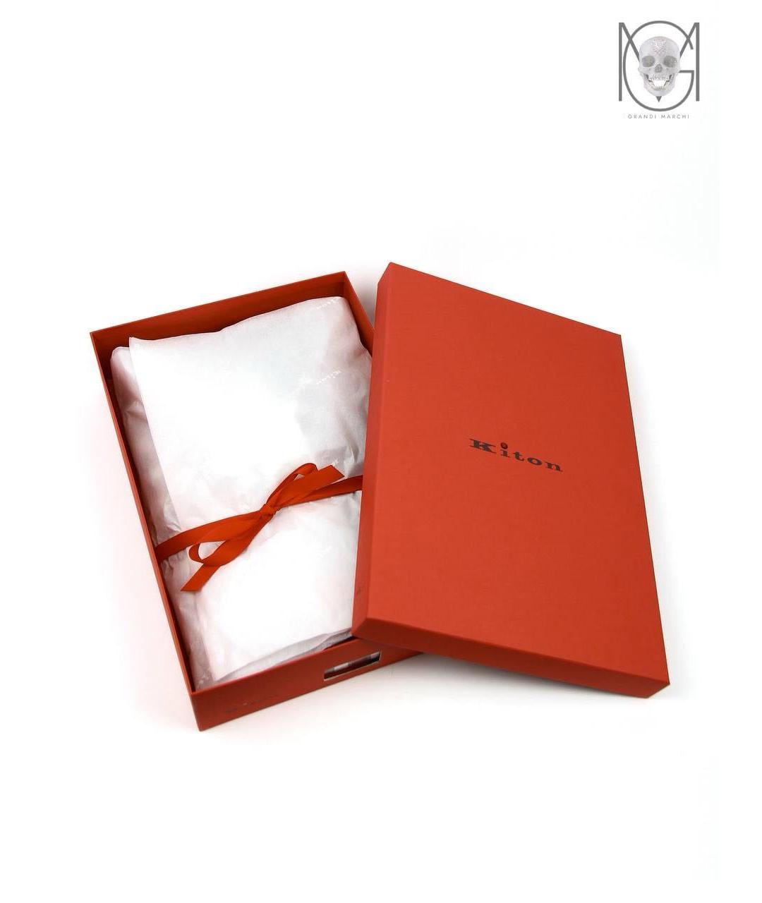 KITON Бордовая хлопковая классическая рубашка, фото 6