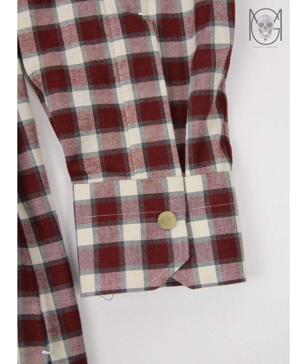 KITON Бордовая хлопковая классическая рубашка, фото 4