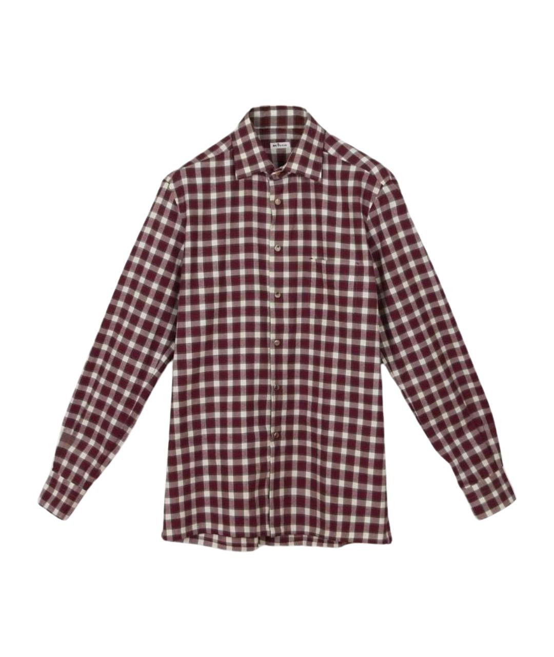 KITON Бордовая хлопковая классическая рубашка, фото 1