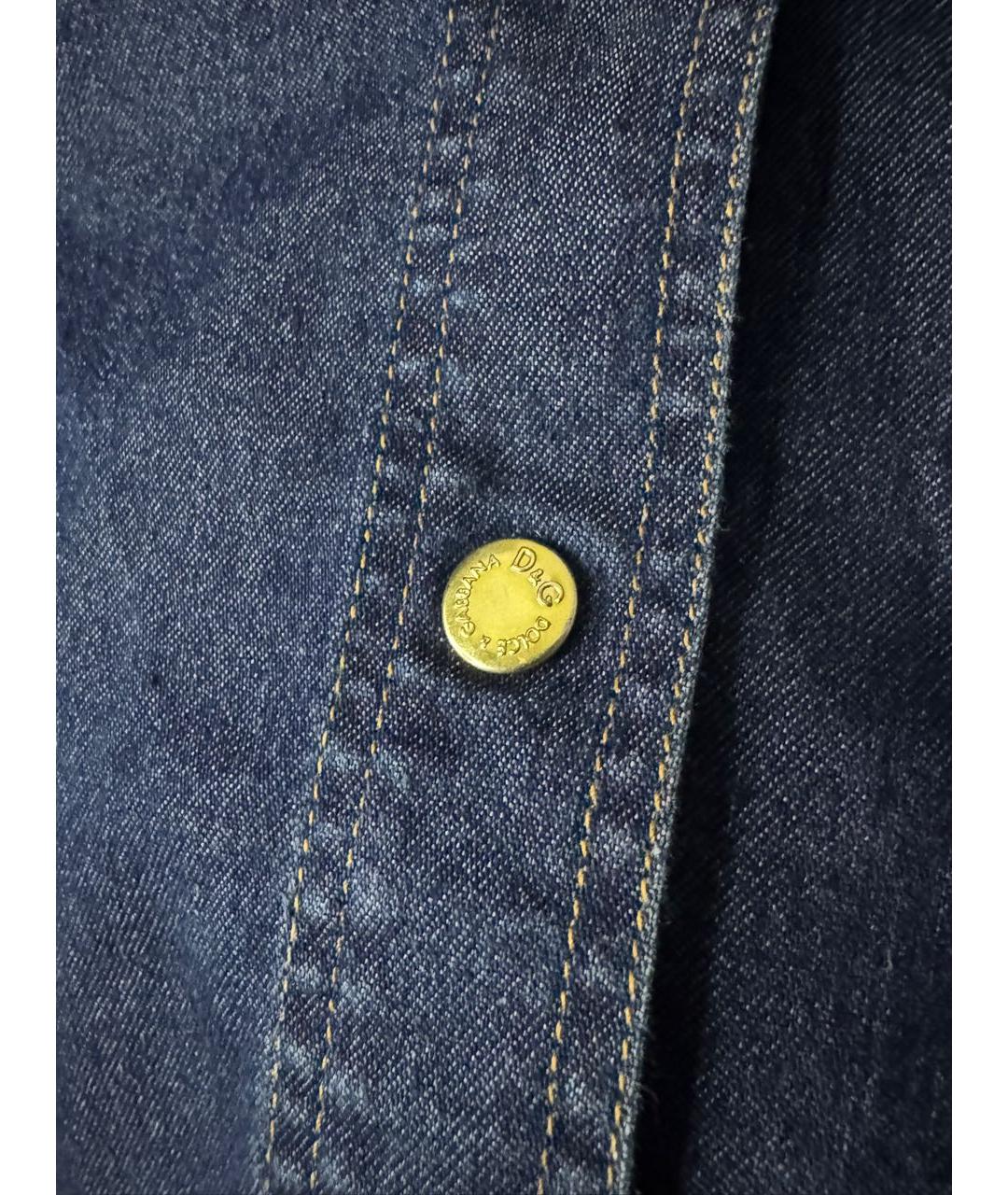 DOLCE&GABBANA Темно-синяя деним рубашка, фото 2
