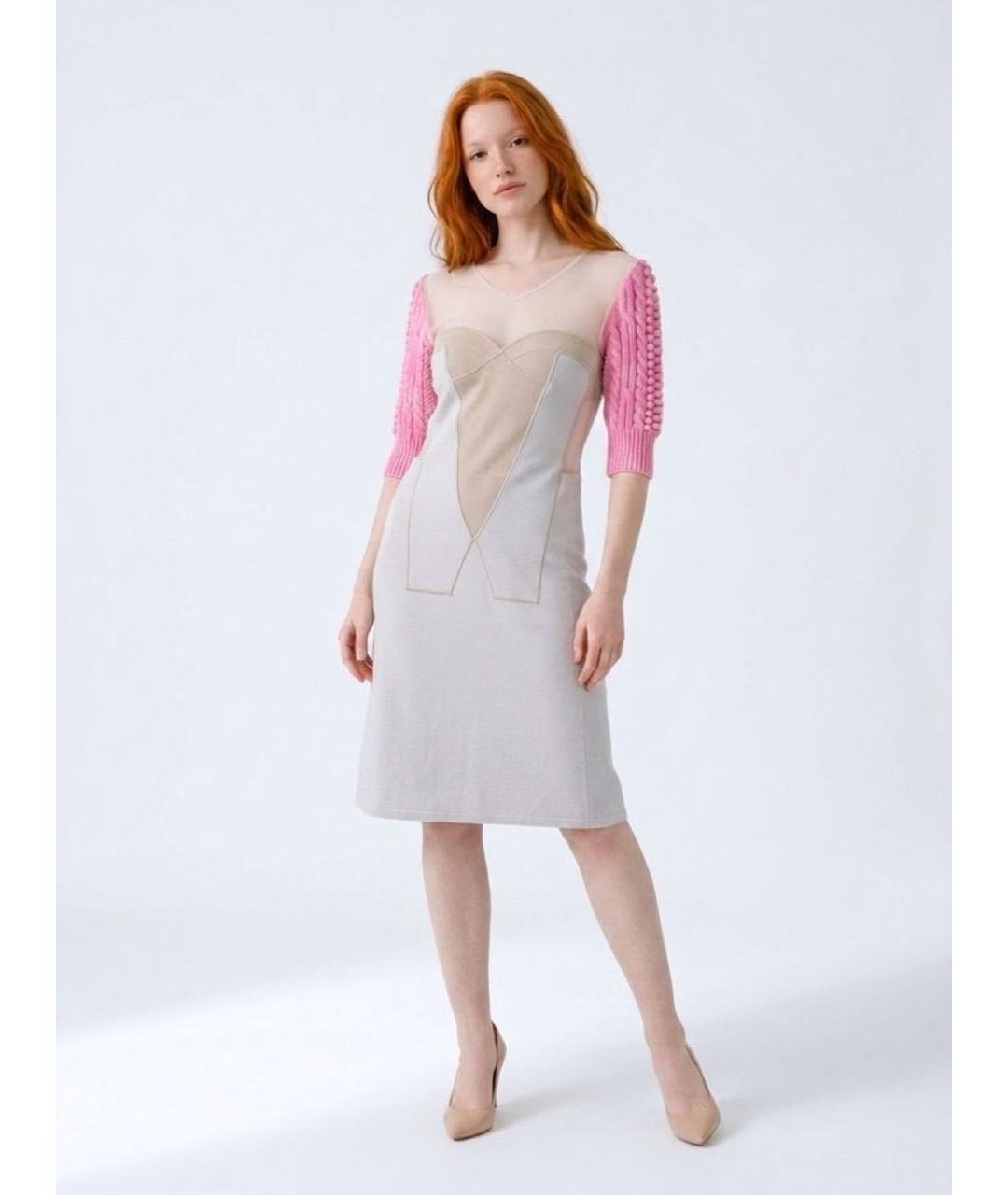 JIL SANDER Мульти шерстяное коктейльное платье, фото 8
