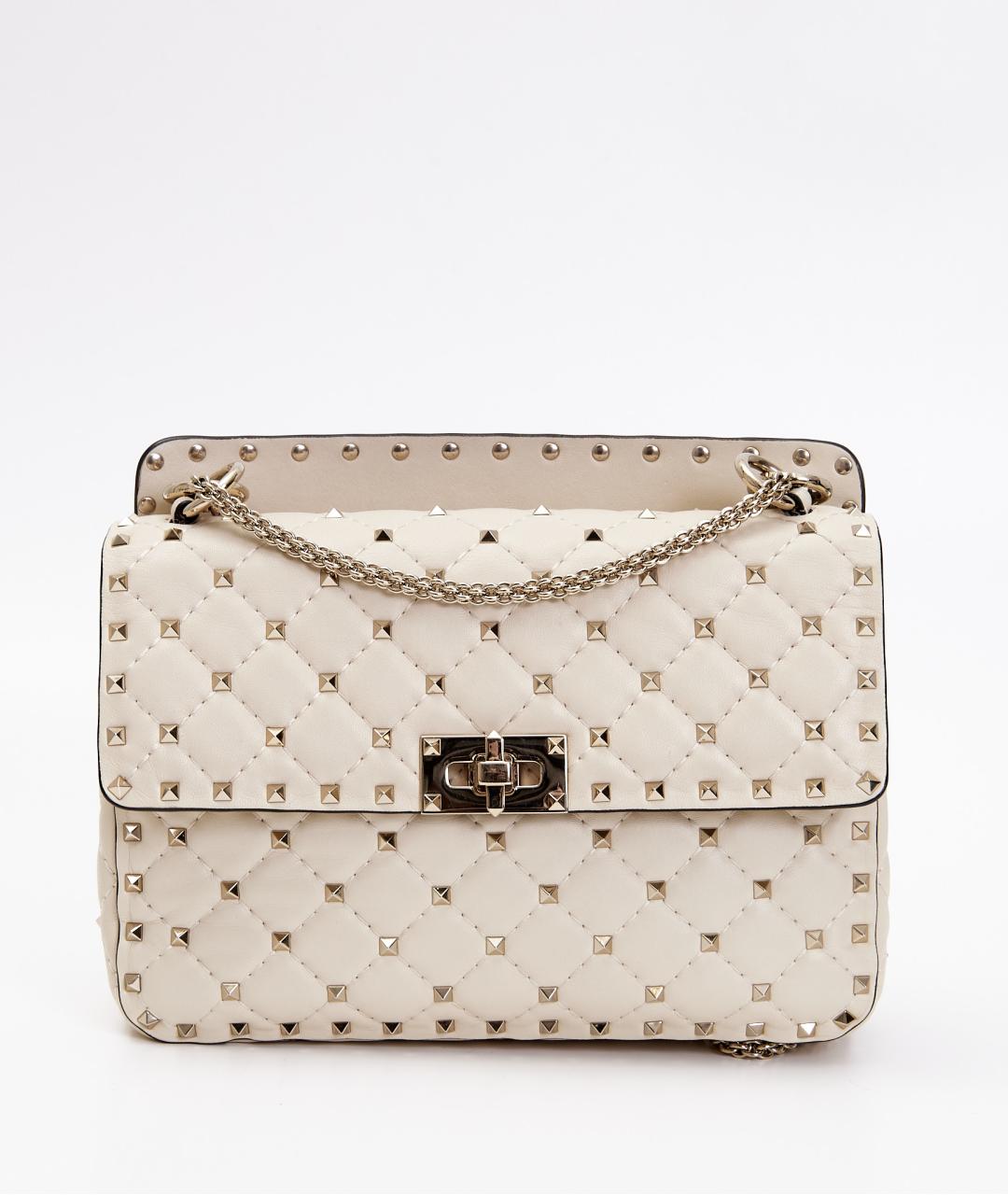 VALENTINO Бежевая кожаная сумка через плечо, фото 8