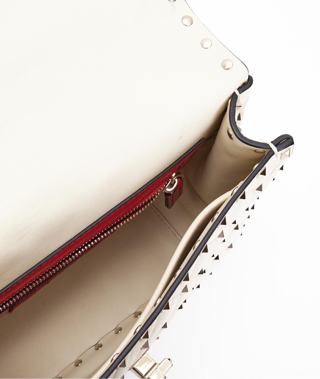 VALENTINO Бежевая кожаная сумка через плечо, фото 7