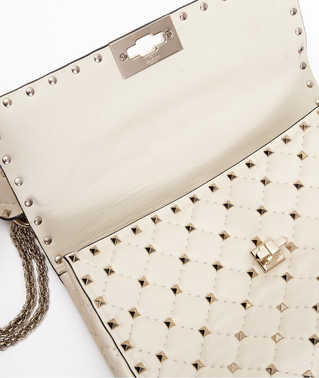 VALENTINO Бежевая кожаная сумка через плечо, фото 6