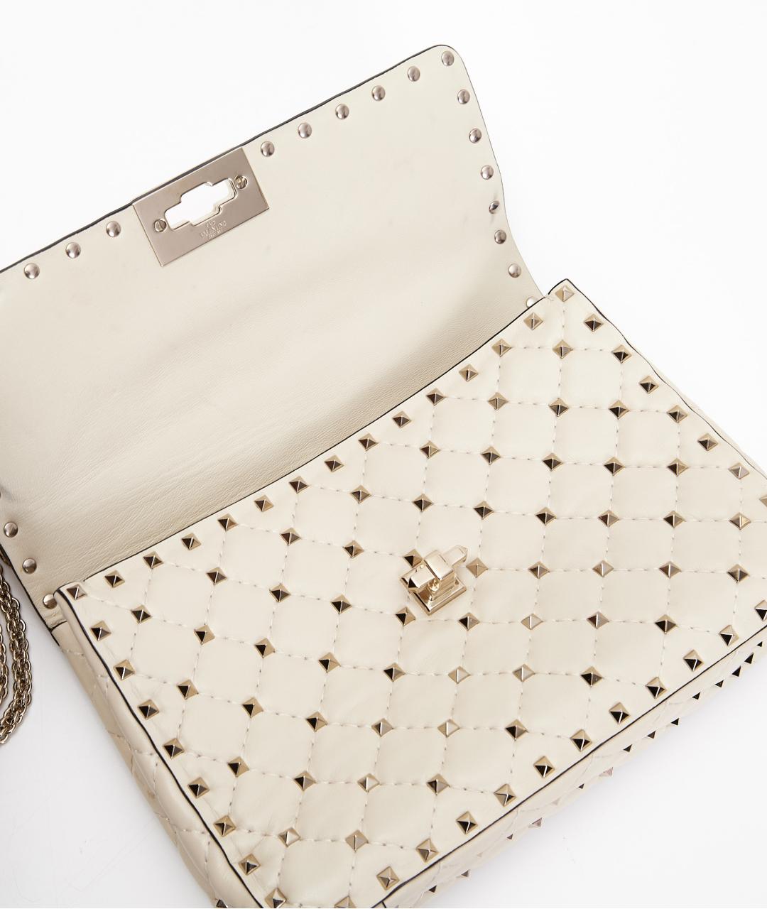 VALENTINO Бежевая кожаная сумка через плечо, фото 5