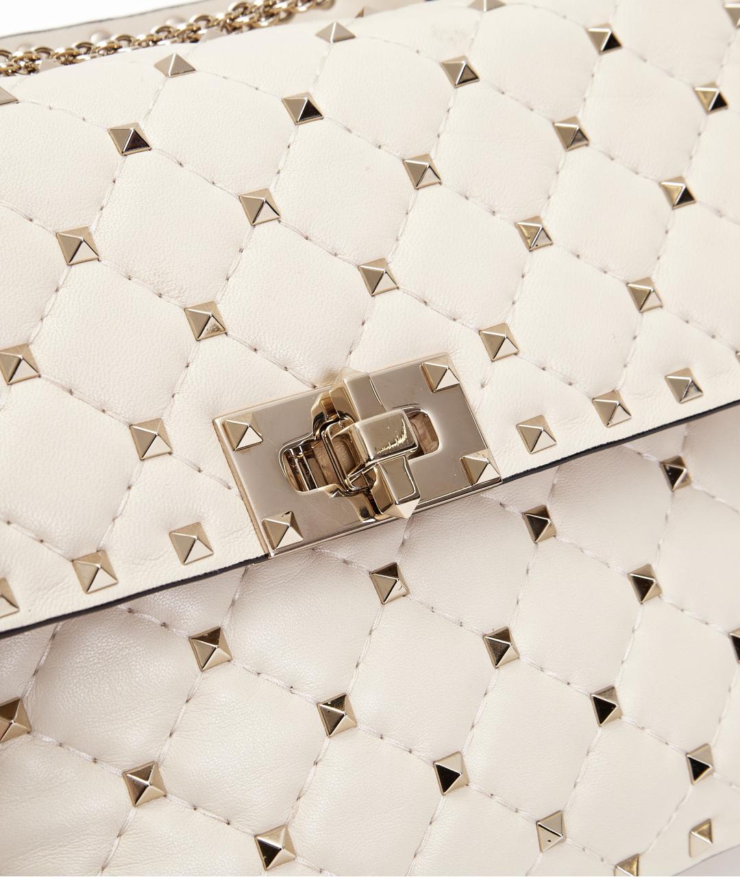 VALENTINO Бежевая кожаная сумка через плечо, фото 4