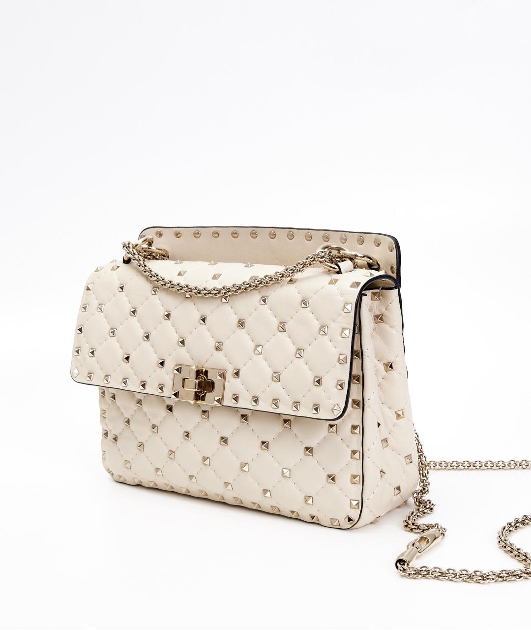 VALENTINO Бежевая кожаная сумка через плечо, фото 3