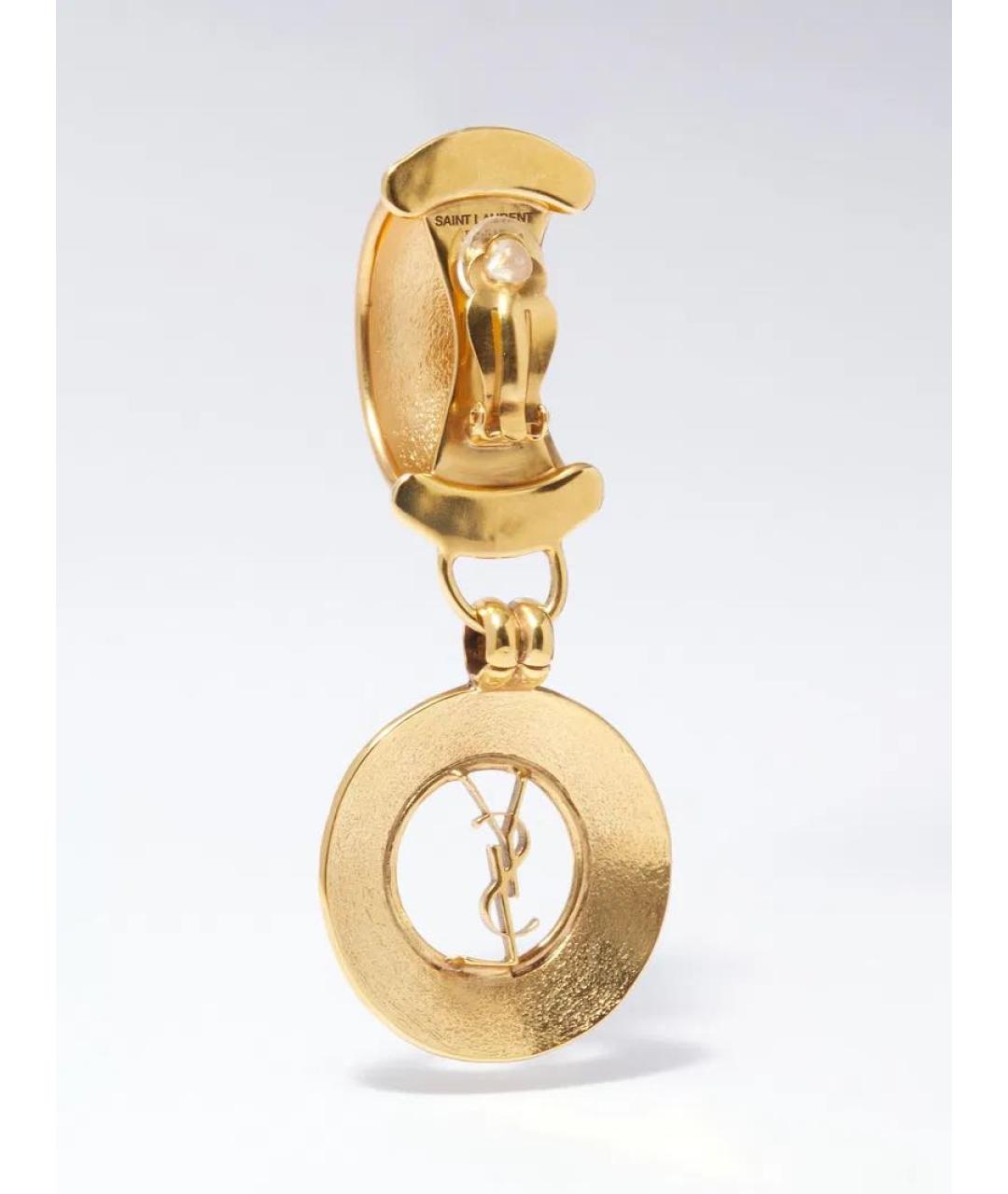 SAINT LAURENT Красные металлические серьги, фото 6