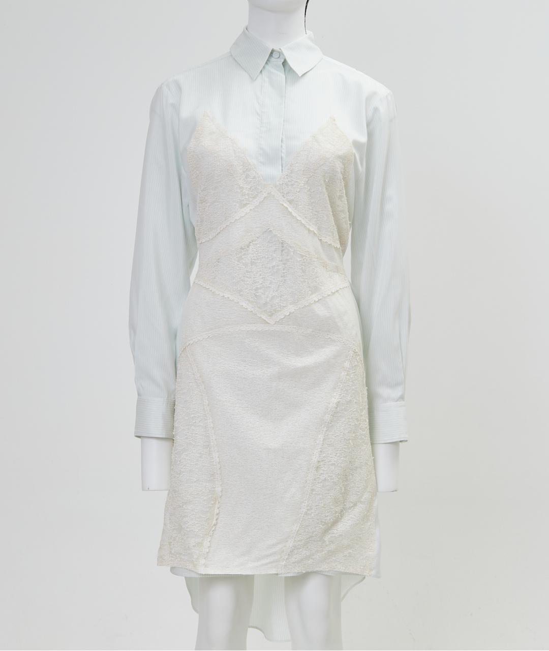 FENDI Белое шелковое повседневное платье, фото 8