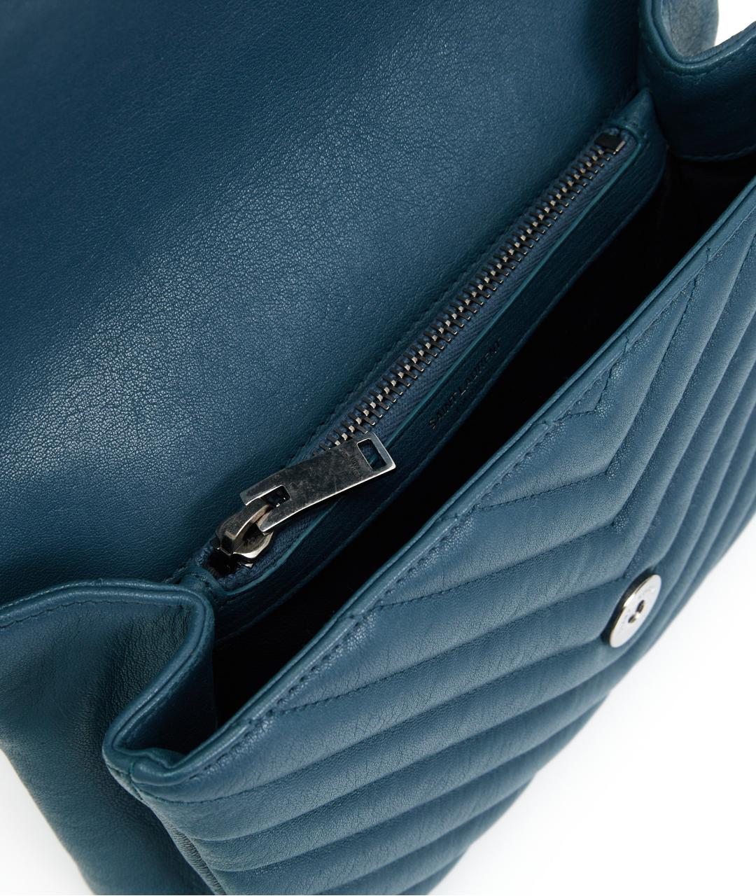 SAINT LAURENT Синяя кожаная сумка через плечо, фото 6