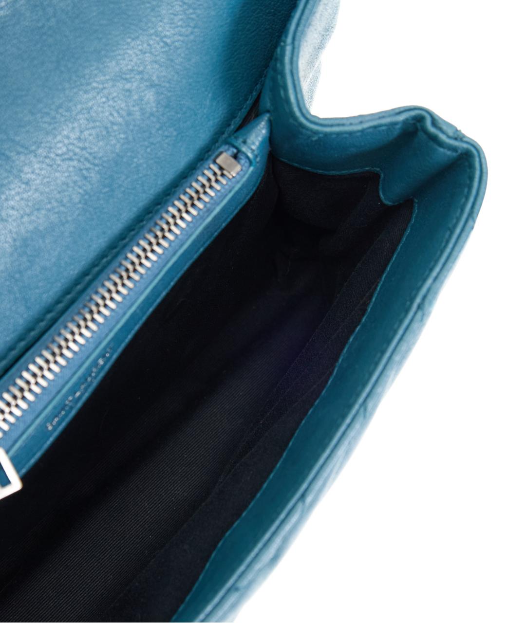 SAINT LAURENT Синяя кожаная сумка через плечо, фото 7