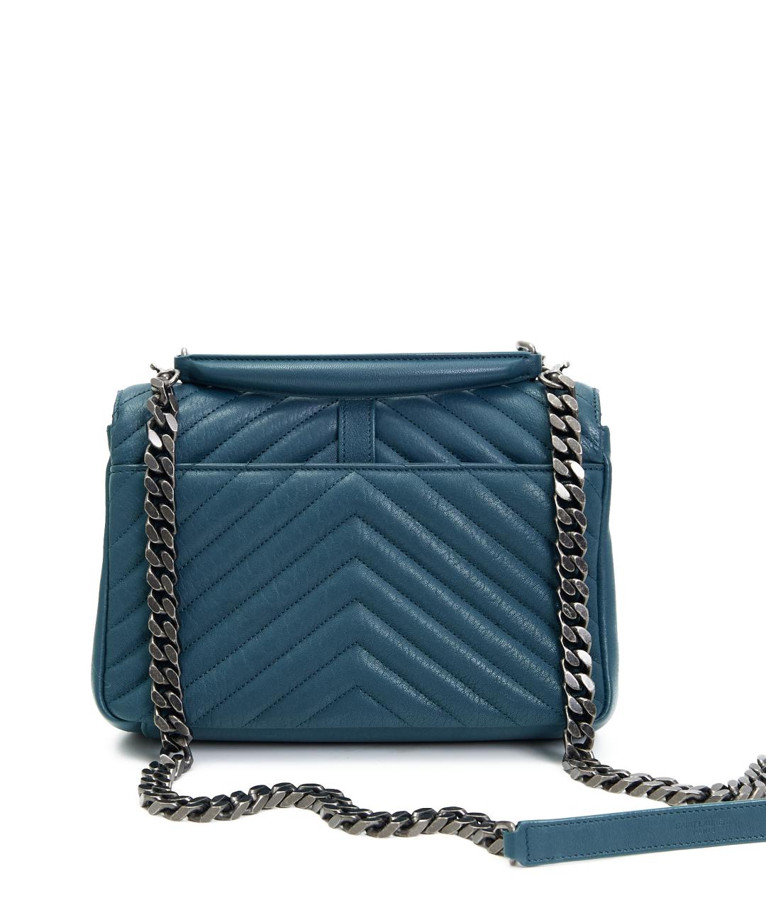 SAINT LAURENT Синяя кожаная сумка через плечо, фото 3