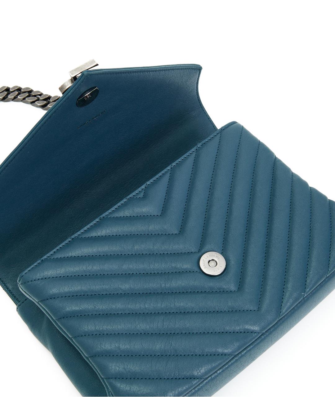 SAINT LAURENT Синяя кожаная сумка через плечо, фото 5