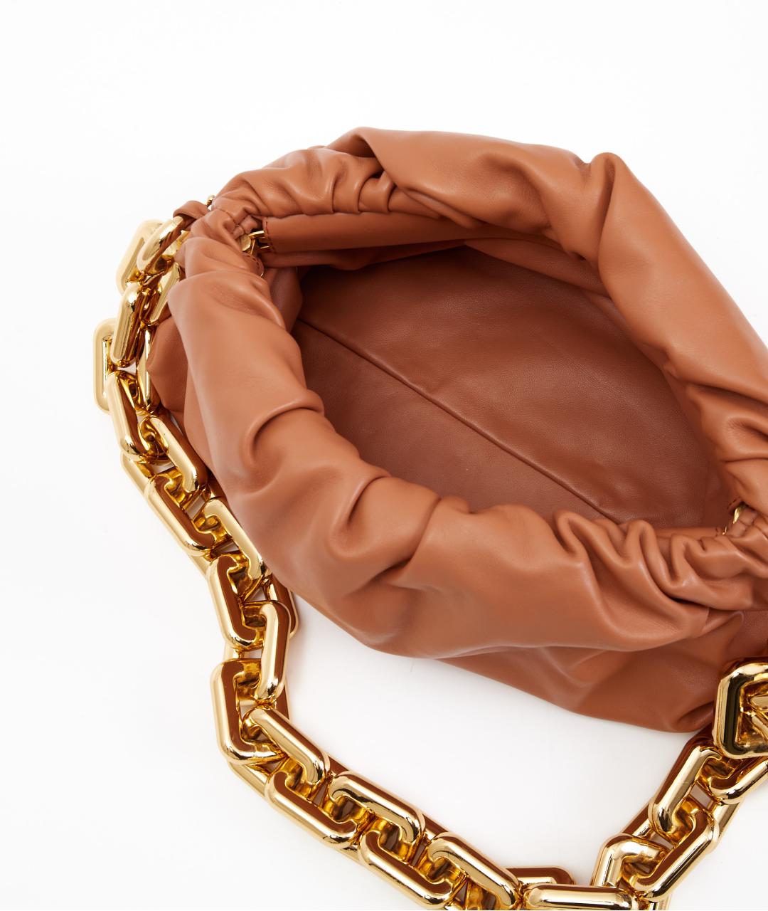 BOTTEGA VENETA Коричневая кожаная сумка с короткими ручками, фото 4