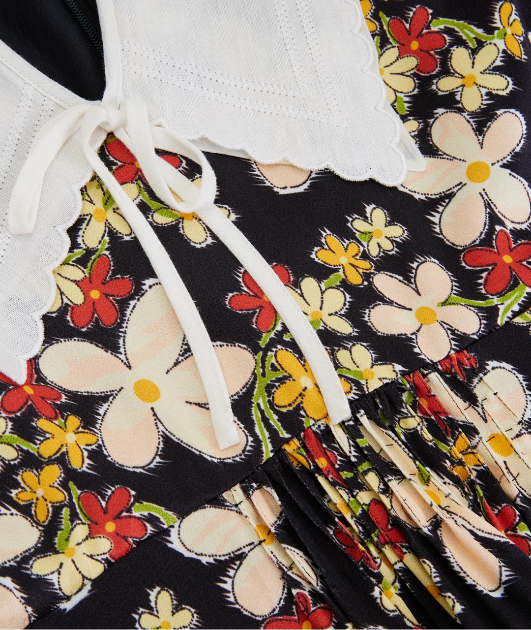 MIU MIU Черное вискозное повседневное платье, фото 5