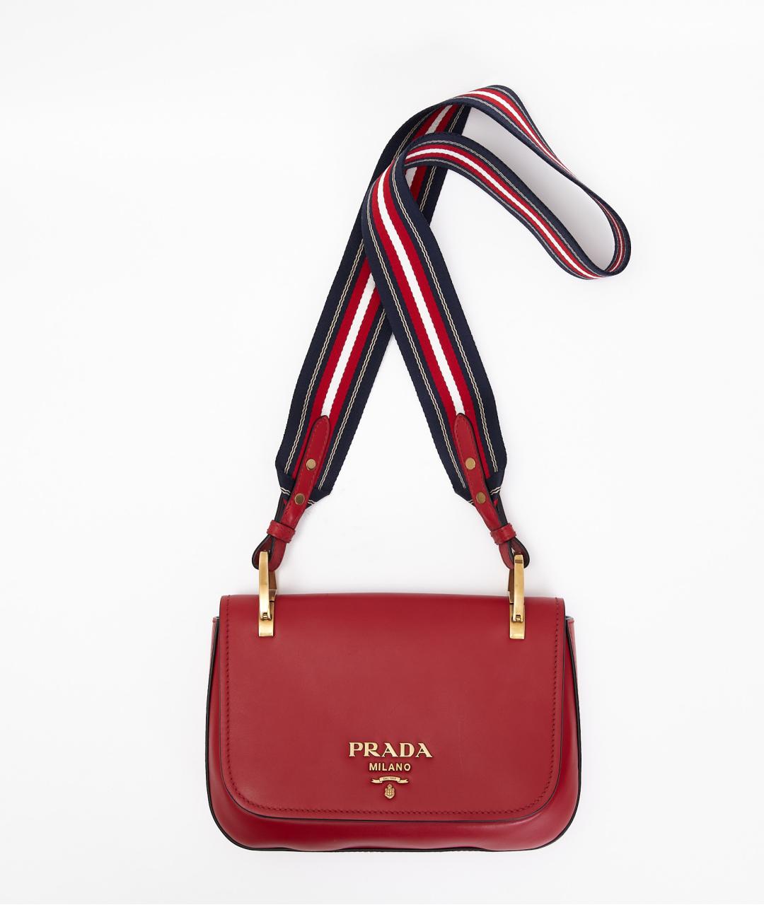 PRADA Красная кожаная сумка через плечо, фото 5