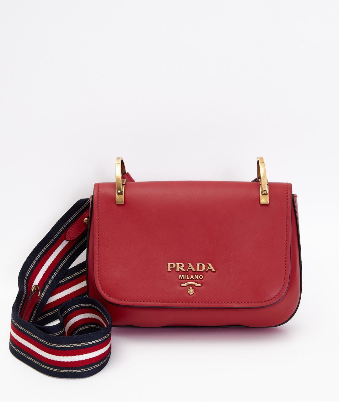 PRADA Красная кожаная сумка через плечо, фото 9