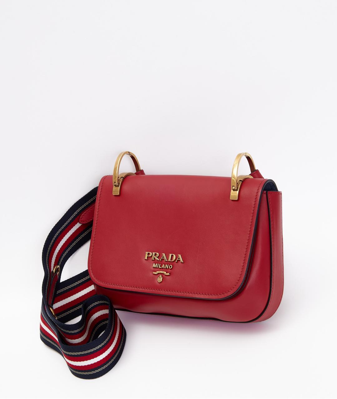 PRADA Красная кожаная сумка через плечо, фото 2