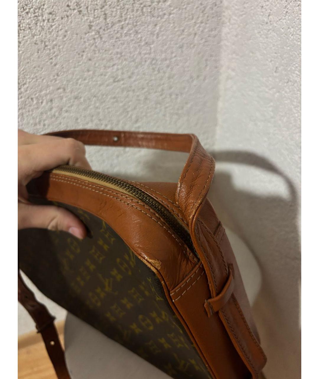 LOUIS VUITTON Коричневая кожаная барсетка, фото 3