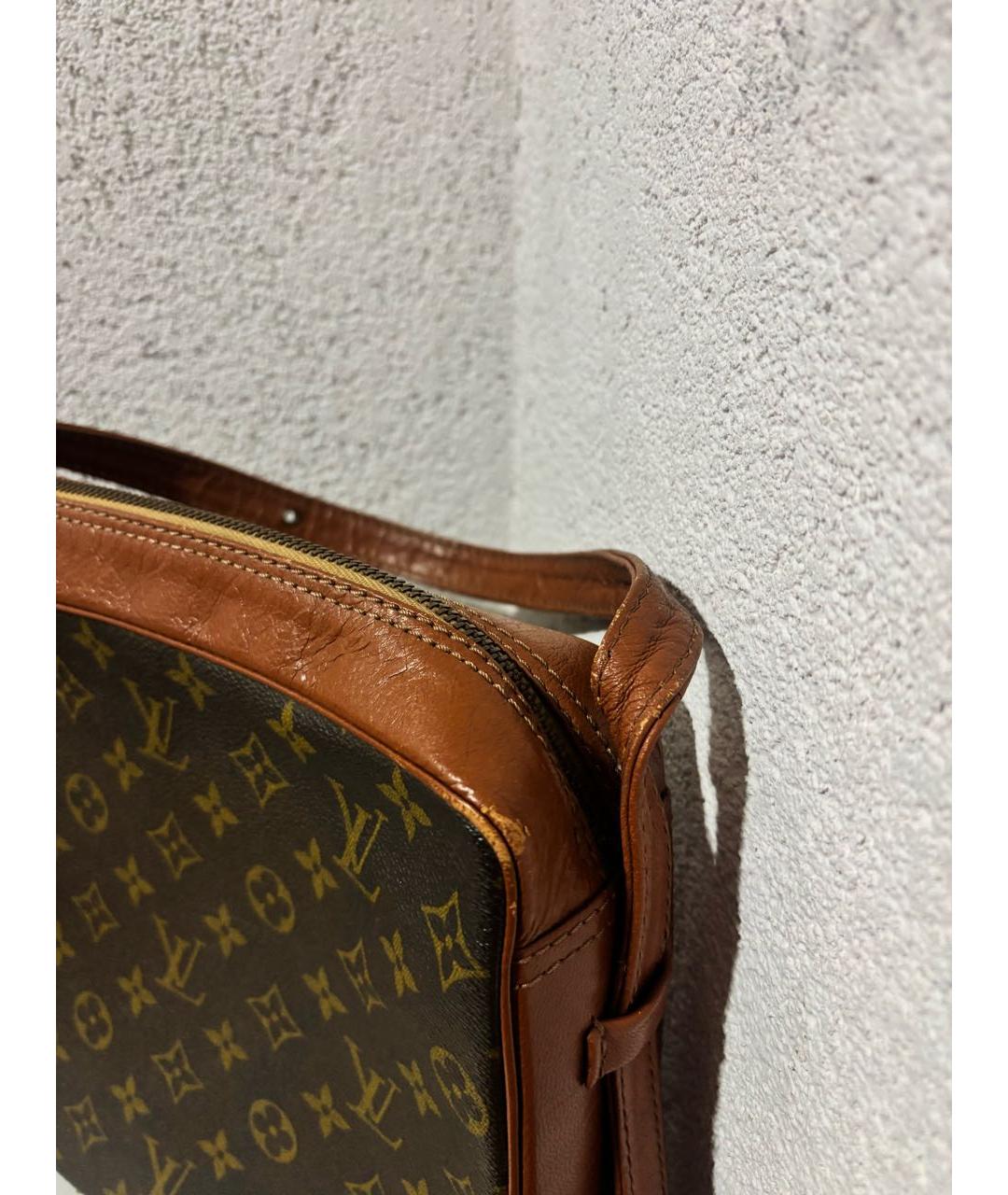 LOUIS VUITTON Коричневая кожаная барсетка, фото 4