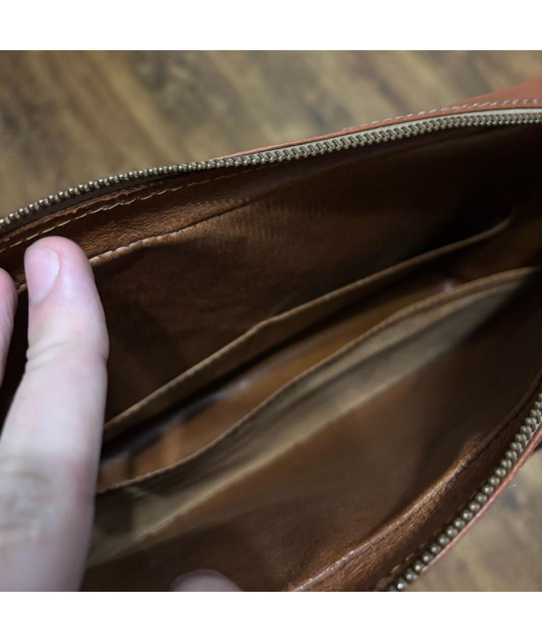 LOUIS VUITTON Коричневая кожаная барсетка, фото 2