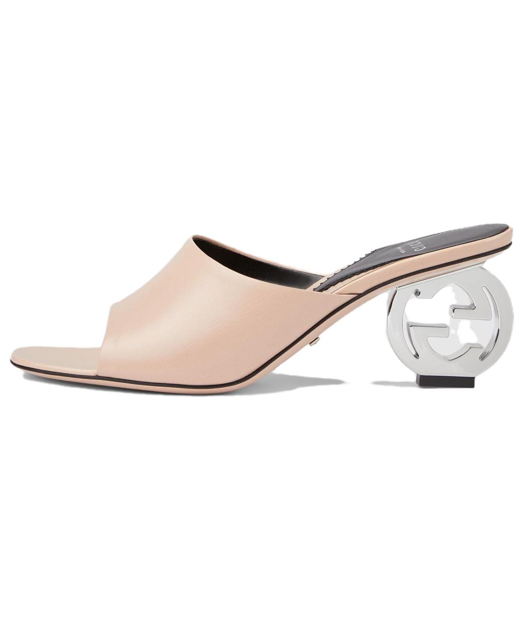 GUCCI Розовые кожаные босоножки, фото 6