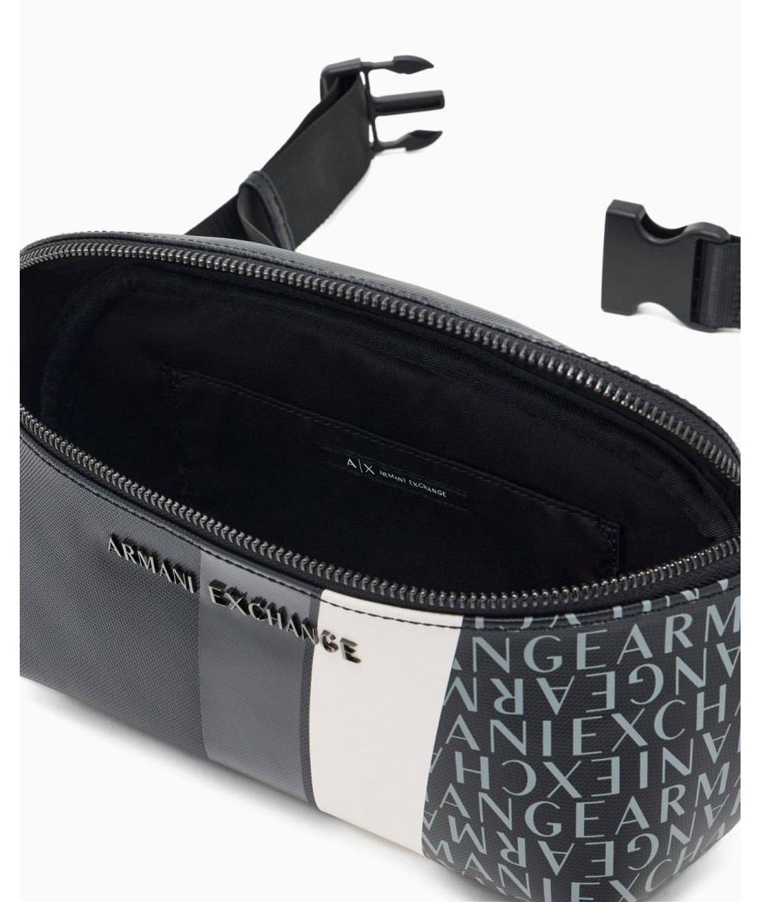 ARMANI EXCHANGE Темно-синяя поясная сумка из искусственной кожи, фото 2